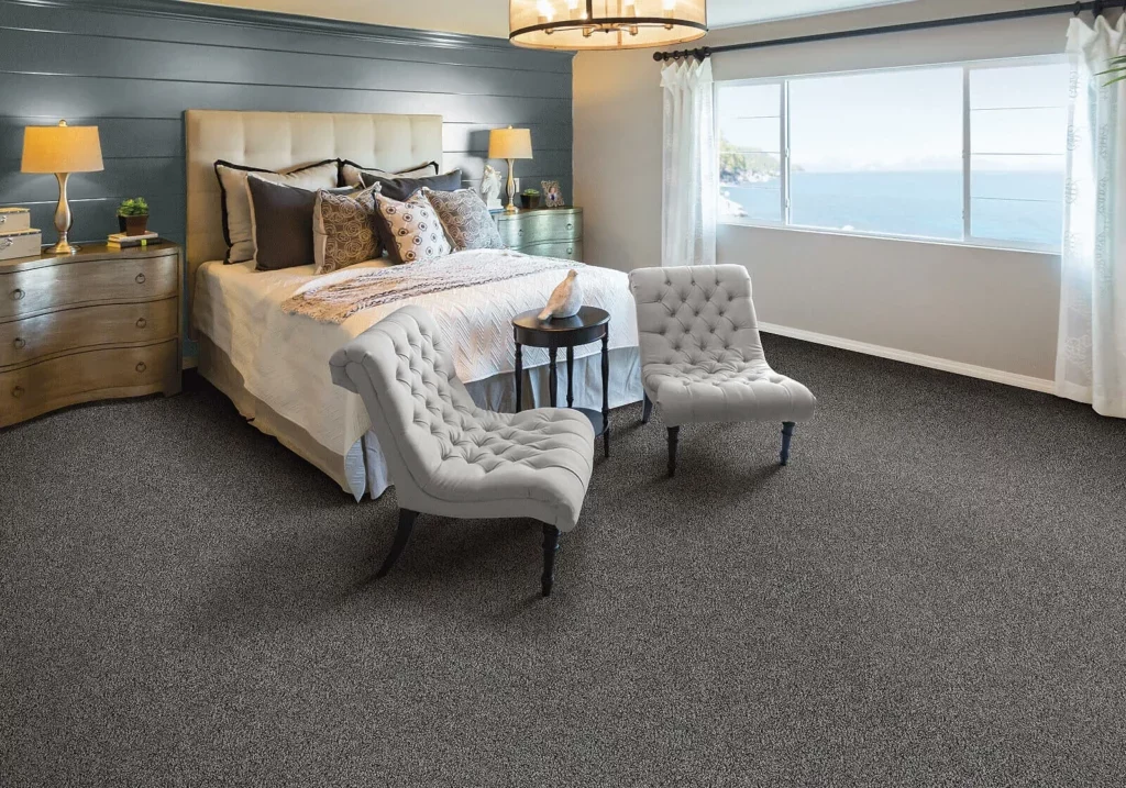 Bedroom gray flooring | Bereman Carpets Inc